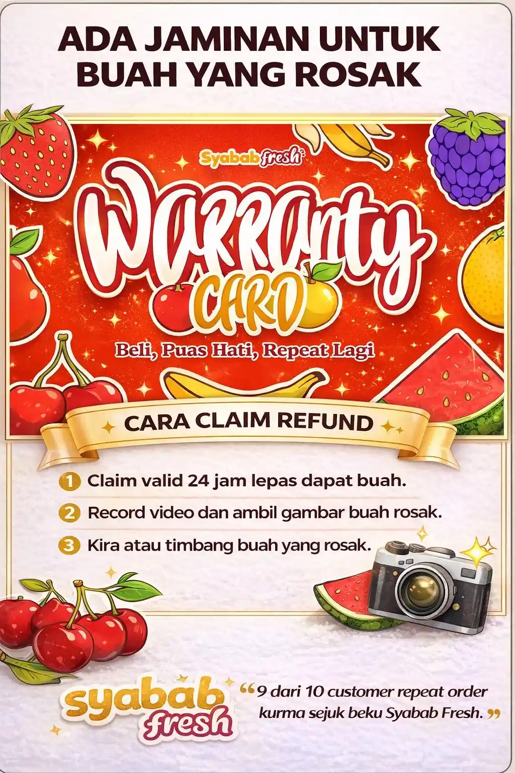 Syabab Fresh Warranty Card